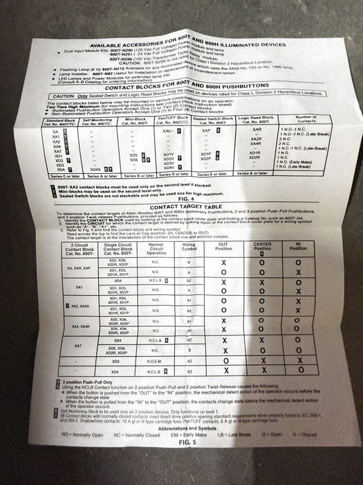 Allen Bradley Illuminated Push Button 800T-FXNQ10XA 800TFXNQ10XA NEW