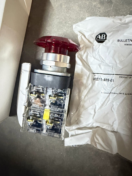 Allen Bradley 800T-FXJP16RA5 2 POSITION PUSH PULL JUMBO MUSHROOM ILLUMINATED 120