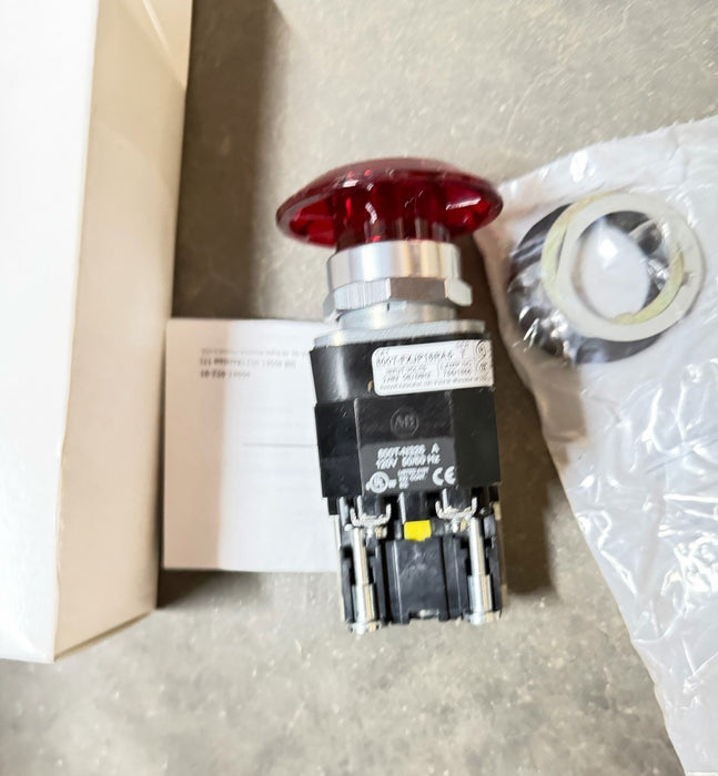 Allen Bradley 800T-FXJP16RA5 2 POSITION PUSH PULL JUMBO MUSHROOM ILLUMINATED 120