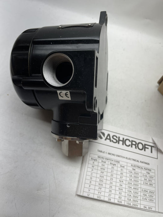 NEW ASHCROFT B720S XK307 PRESSURE SWITCH B720SXK307 RANGE 15PSI 15A  36 SST