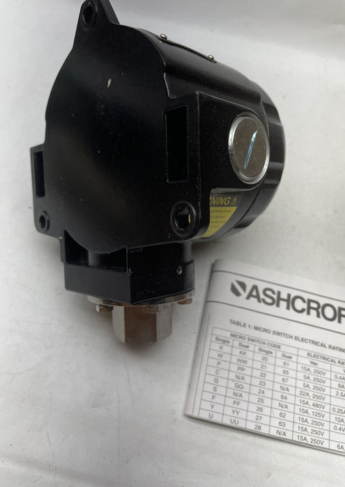 NEW ASHCROFT B720S XK307 PRESSURE SWITCH B720SXK307 RANGE 15PSI 15A  36 SST