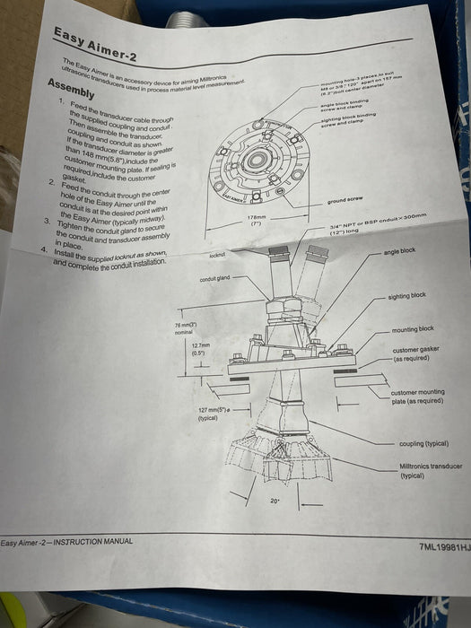 NEW SIEMENS MILLTRONICS 1P7ML1830-1AQ EASY AIMER ii NPT W/ PVC COUPLING 7ML1830