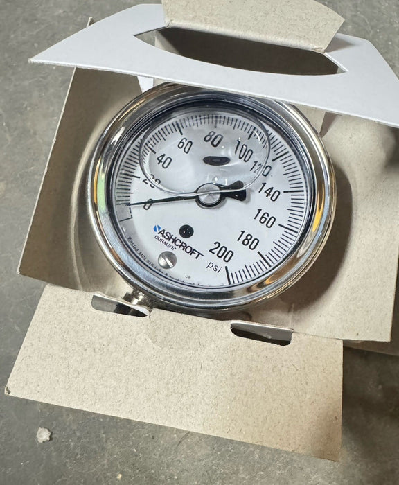 ASHCROFT 25-1009-SWL-02L-200#  251009SWL02L60 NEW IN BOX 200 PSI GAUGE DURALIFE