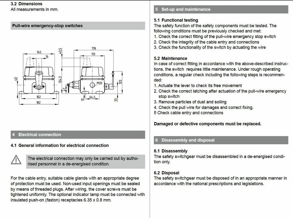 NEW SCHMERSAL T3Z068-22YR 101087881 PULL CABLE EMERGENCY STOP T3Z 068-22YR