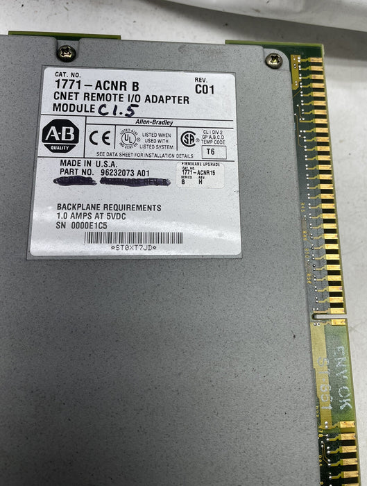 1771-ACNR /B Allen Bradley PLC 5 CNET Remote I/O Adapter 1771ACNR