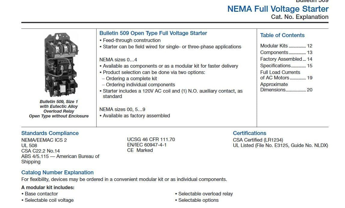 NEW SEALED ALLEN-BRADLEY 509-DOD-A2J 500 LINE MODULAR MOTOR STARTER 80193 SIZE 3