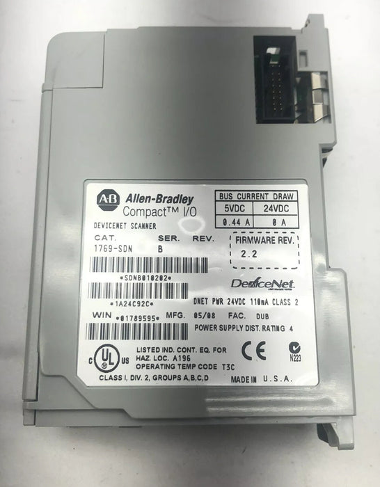 1769-SDN Allen Bradley Compact I/O Or Micrologix 1500 Devicenet Scanner Module