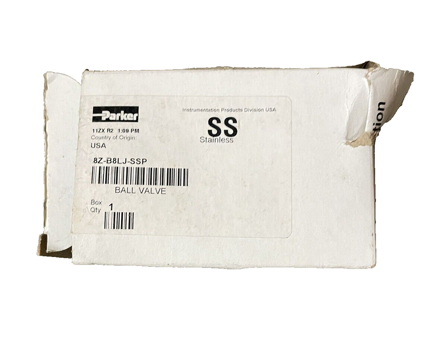 New Parker 8Z-B8LJ-SSP B8L SERIES 1/2" BALL VALVE PANEL MOUNT 8ZB8LJSSP