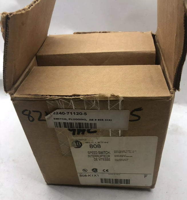 NEW ALLEN BRADLEY 808-K1X1 Speed Switch 808-K1 W/ BOTTOM CONDUIT OPENING N.C.