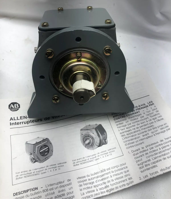 NEW ALLEN BRADLEY 808-K1X1 Speed Switch 808-K1 W/ BOTTOM CONDUIT OPENING N.C.