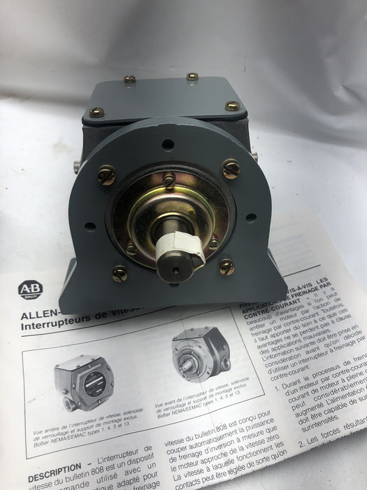 NEW ALLEN BRADLEY 808-K1X1 Speed Switch 808-K1 W/ BOTTOM CONDUIT OPENING N.C.
