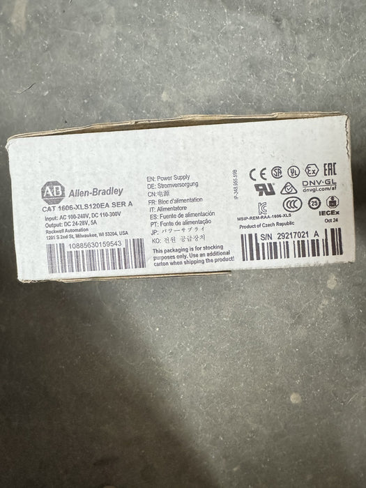 1606-XLS120EA NEW ALLEN BRADLEY DC POWER SUPPLY 100-240VAC 24-28 VDC OUT 120