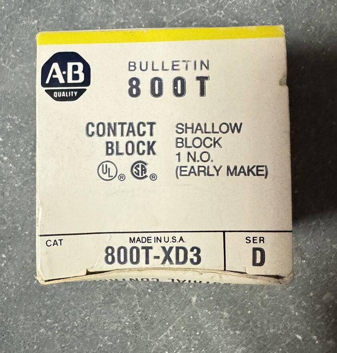 800T-XD3 NEW ALLEN BRADLEY CONTACT BLOCK 800TXD3
