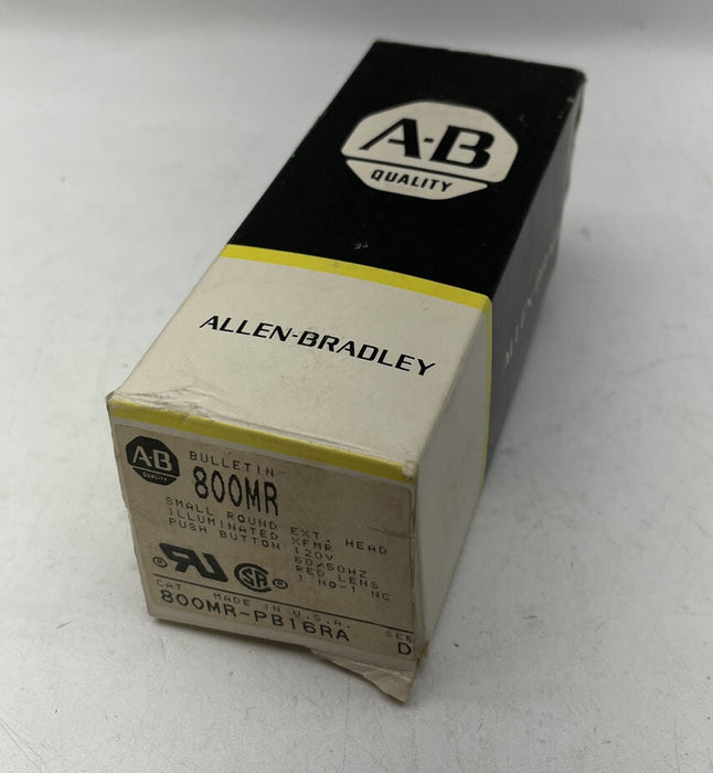 NEW Allen Bradley 800MR-PB16 SMALL ILLUMINATED PUSHBUTTON RED 800MR-PB16RA