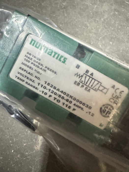 NEW NUMATIC 152SA402K000030 SOLENOID VALVE MK 15 SERIES