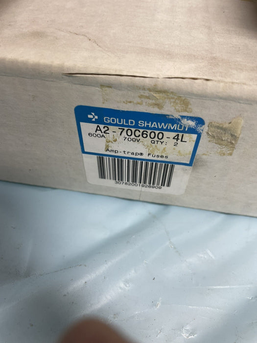 NEW BOX OF 2 GOULD AMPTRAP A2-70C600-4L AMP FUSES