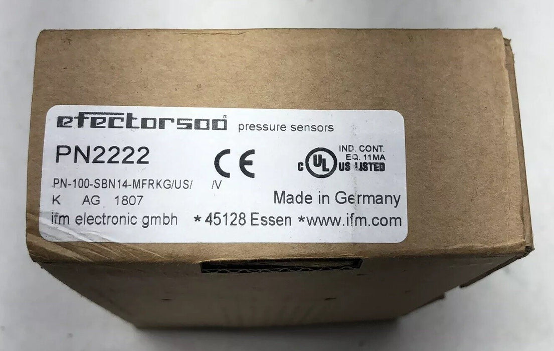 NEW IFM EFECTOR500 PRESSURE SENSOR PN2222 PN-100-SBN14-MFRKG/US NIB