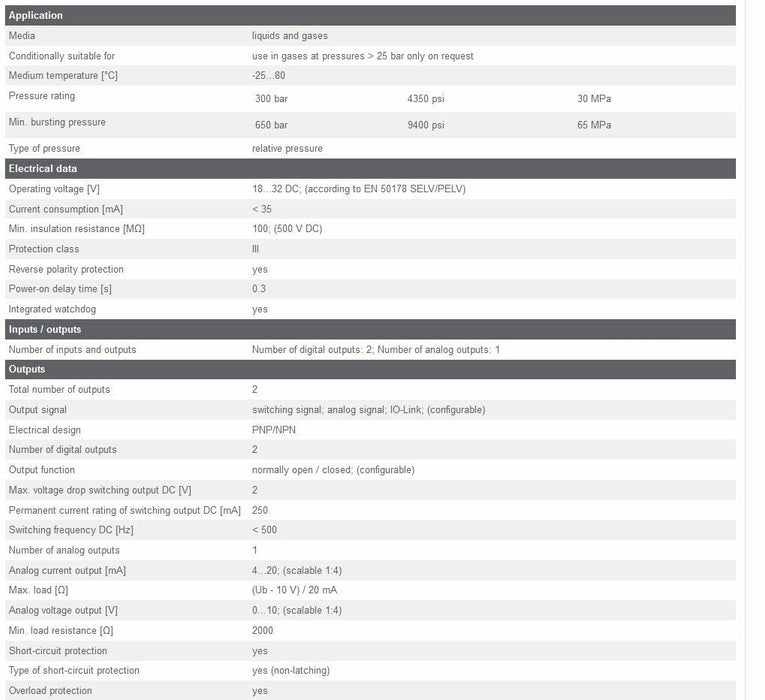 NEW IFM EFECTOR500 PRESSURE SENSOR PN2222 PN-100-SBN14-MFRKG/US NIB