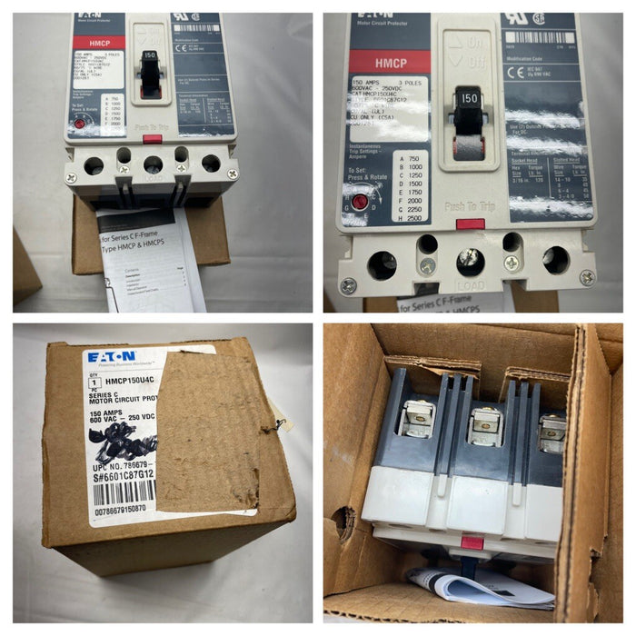 NEW HMCP150U4C Eaton Motor Circuit Protector 3 Pole 150 Amp 600V BREAKER NIB