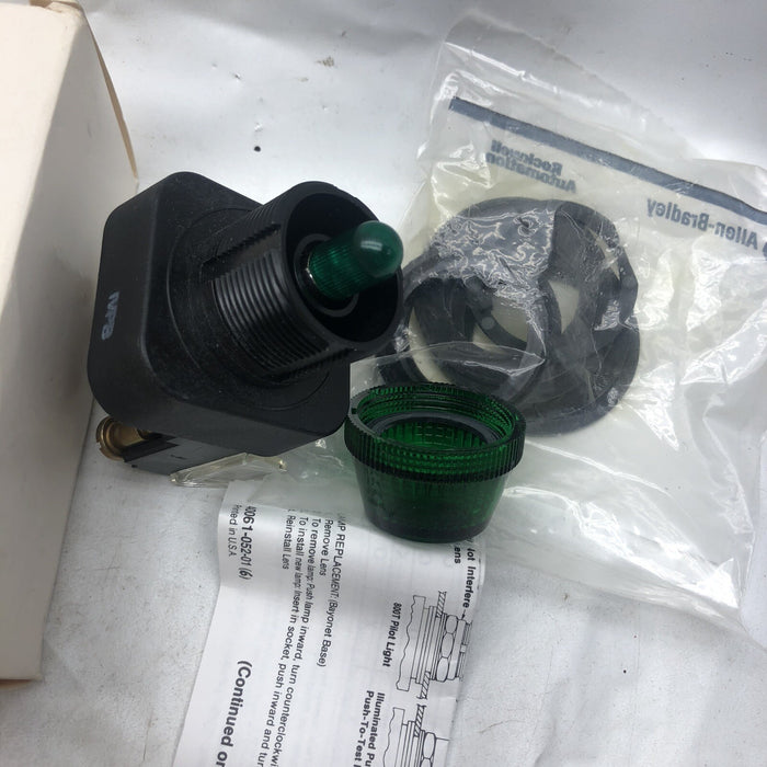 NEW ALLEN BRADLEY 800H-PRDH16G DUAL INPUT HIGH VISIBILITY GREEN PILOT LIGHT