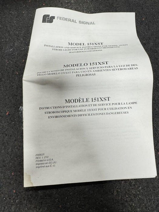 Federal Signal 151XST-120R Strobe Light Hazardous Location RED 120Vac