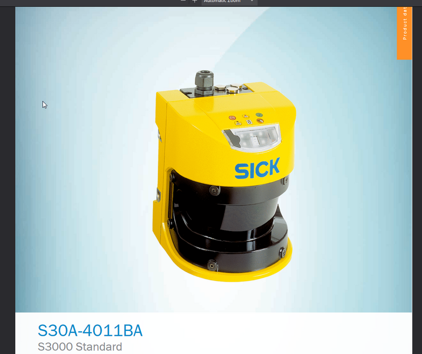 Model S30A-4011BA SICK part # 1028934Safety Laser Scanner S3000