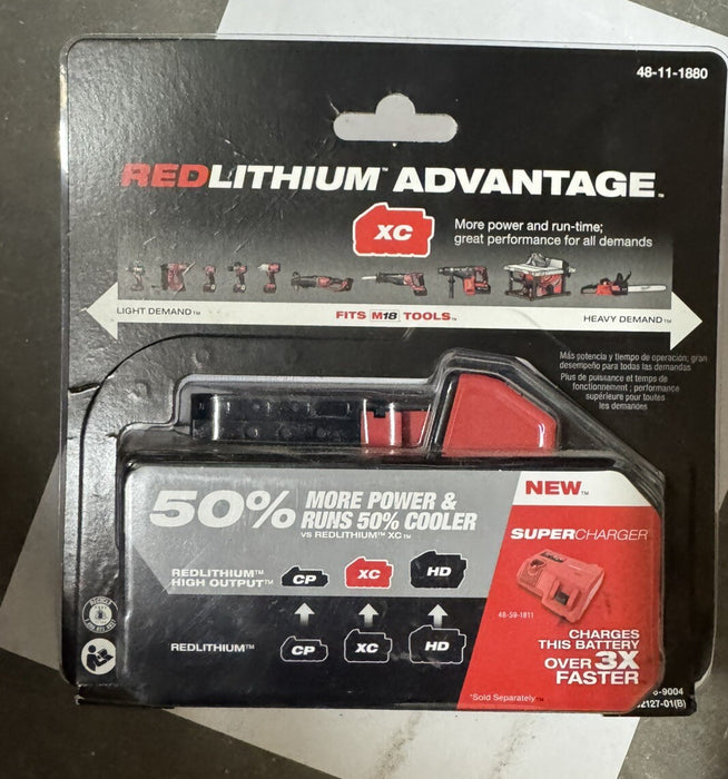 Milwaukee  M18 HIGH OUTPUT XC8.0 RED LITHIUM Lithium-Ion Battery 48-11-1880