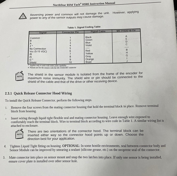 NORTHSTAR / DANAHER CONTROLS HSS52048T012LD DYNAPAR MODEL HB2048LT012LC ENCODER
