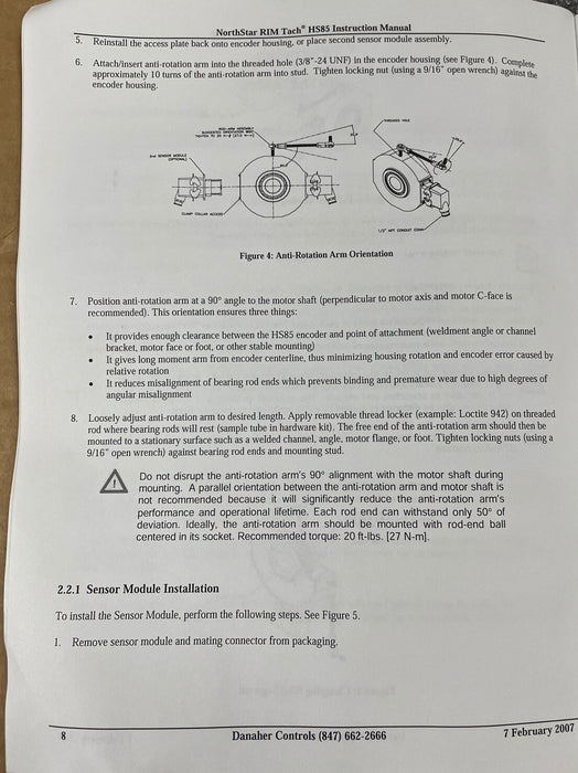 NORTHSTAR / DANAHER CONTROLS HSS52048T012LD DYNAPAR MODEL HB2048LT012LC ENCODER