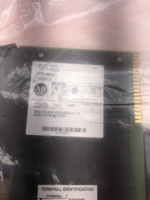 NEW ALLEN BRADLEY 1771IR / 1771-IR SERIES D RTD INPUT MODULE PLC-5 PLC/5 NNB