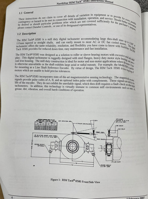 NORTHSTAR / DANAHER CONTROLS HSS52048T012LD DYNAPAR MODEL HB2048LT012LC ENCODER