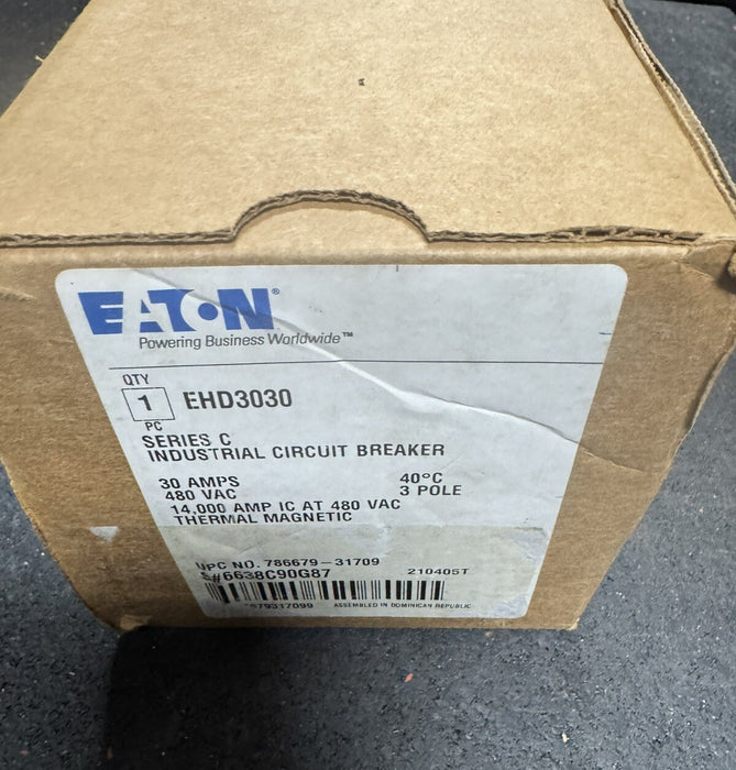 EHD3030 EATON SERIES C INDUSTRIAL CIRCUIT BREAKER 30A 480V 3 POLE