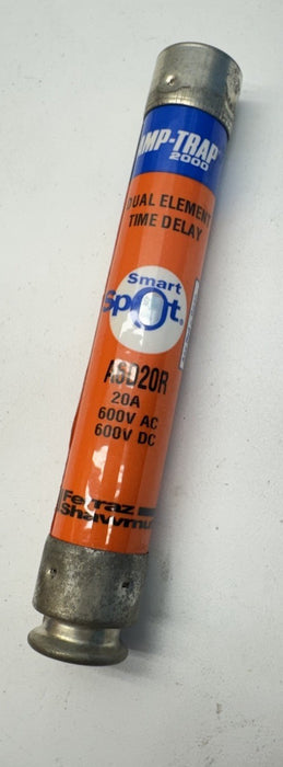 Ferraz Shawmut A6D20R SMART SPOT FUSE  600V Ac AMP-TRAP TIME DELAY DUAL ELEMENT