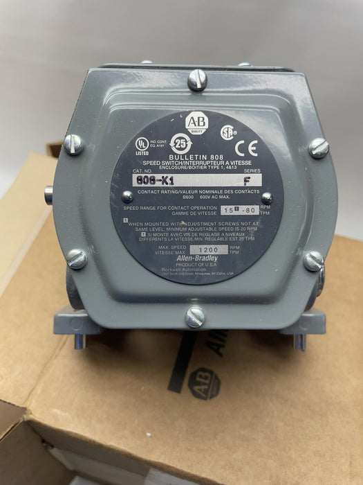 NEW ALLEN BRADLEY 808-K1 SER F Speed Switch 808-K1  N.C. NIB