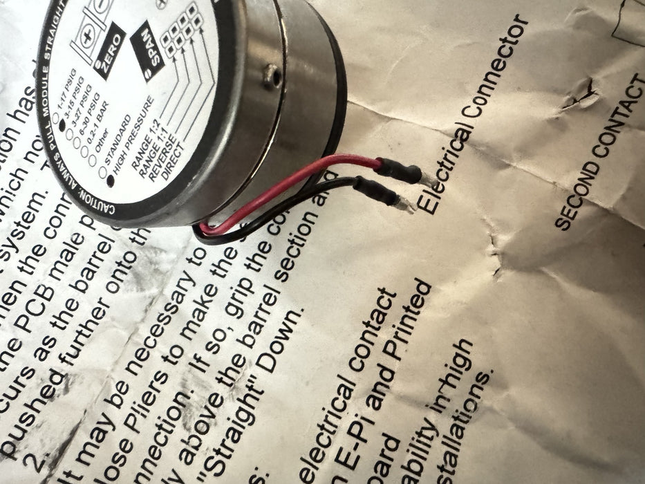 BRANDT STD5000 / STD6000 E-Pi REPLACEMENT CURRENT TO PRESSURE TRANSDUCER