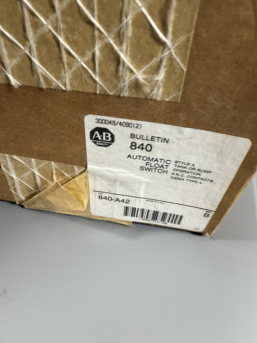 840-A42 NEW UNUSED ALLEN BRADLEY FLOAT SWITCH CONVERTIBLE FOR SUMP OR TANK