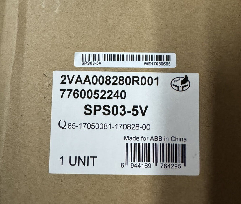 SPS03-5V NEW  ABB  SPS03-5V 2VAA008280R001 7760052240 SPS03-5V DCS POWER SUPPLY