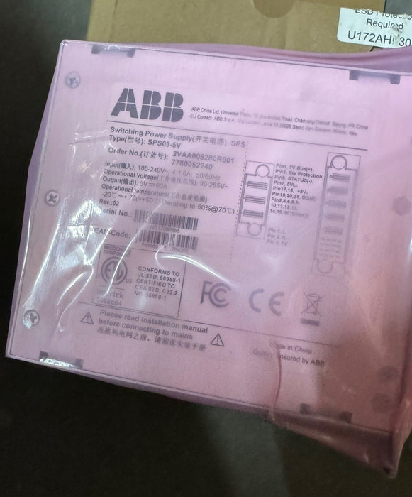 SPS03-5V NEW  ABB  SPS03-5V 2VAA008280R001 7760052240 SPS03-5V DCS POWER SUPPLY