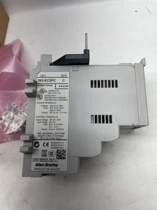 NEW 592-EC2PC ALLEN BRADLEY E3 PLUS OVERLOAD RELAY 592EC2PC /C .4-2 Amp NIB