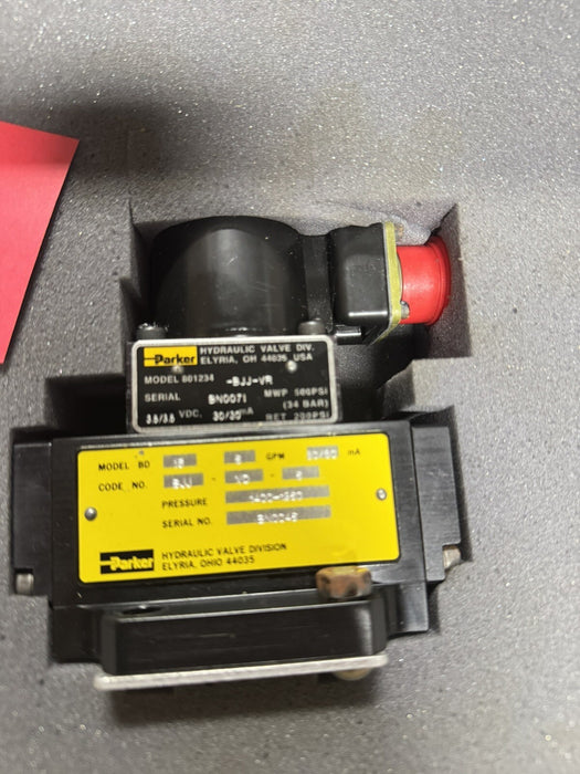 BD15BJJVD5 PARKER TWO STAGE SERVO VALVE 801234-BJJ-VR 5GPM 30/30ma BD15 3.5 VDC