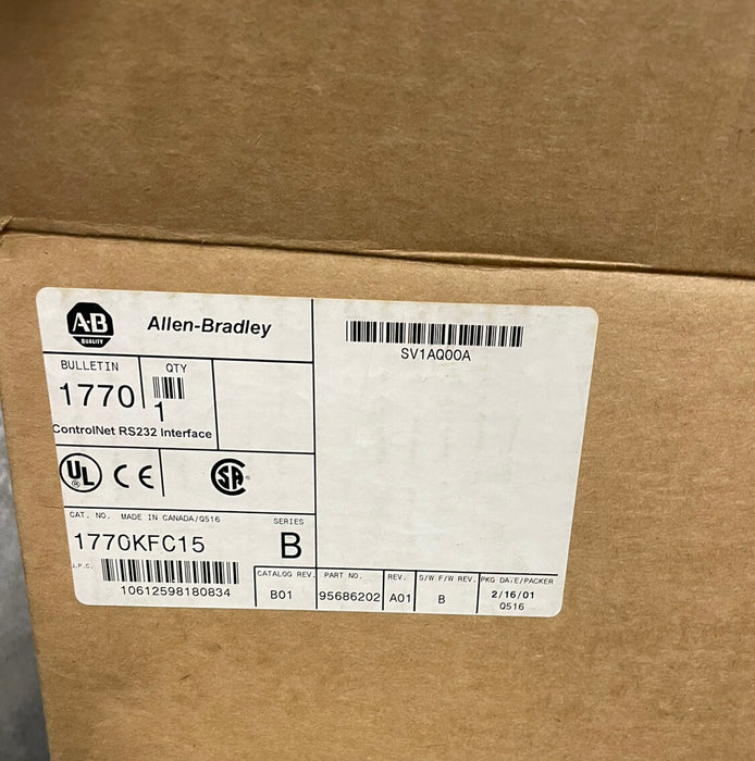 1770-KFC15 NEW ALLEN BRADLEY 1770KFC15 CONTROLNET RS232 COMMUNICATION INTERFACE