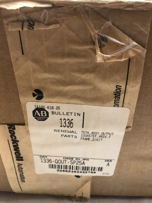 NEW ALLEN-BRADLEY 1336-QOUT-SP25A TSTR ASSY 1336STG 480V 250-450HP 74100-818-25