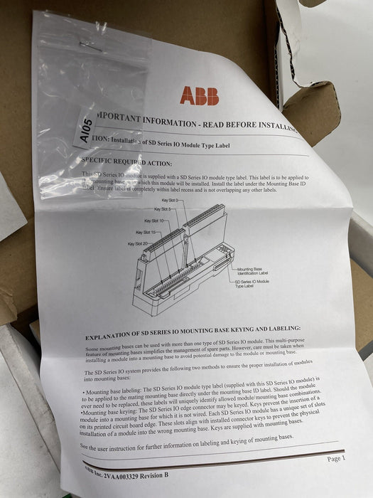NEW ABB AI05 SYMPHONY PLUS ANALOG INPUT MODULE 8 CHANNEL ISOLATED HART 4-20 1-5V