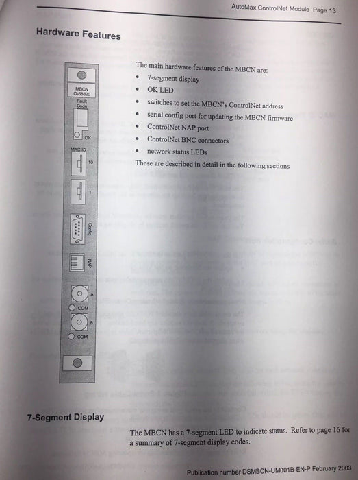 NEW Baldor Reliance 0-58820-2 MBCN AUTOMAX Multibus Controlnet  058820 Rockwell