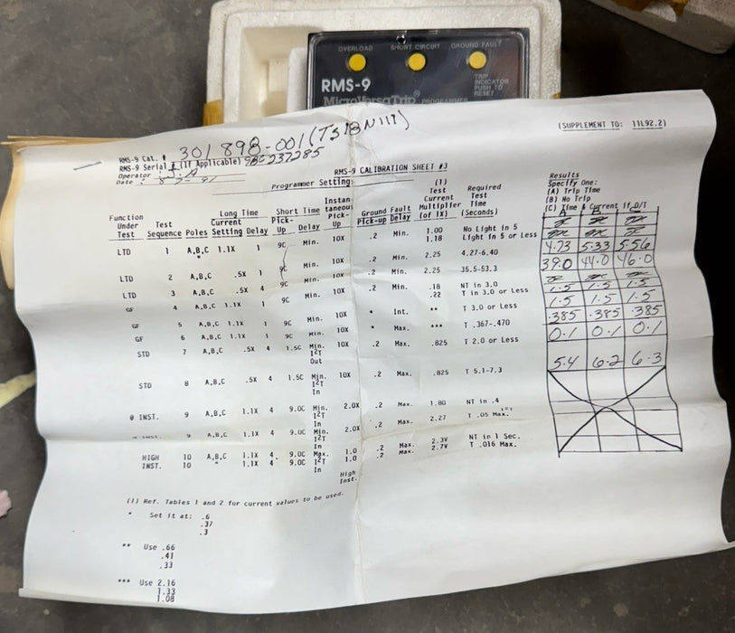 TS40LSGT2 GE MVT RMS-9 SOLID STATE PROGRAMMER LSG SKU018442 tr4sx trip Breaker