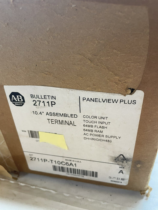 2711P-T10C6A1 NEW Allen Bradley AB PVP 1000 Touch 10" DH+/RIO/DH485 2711P