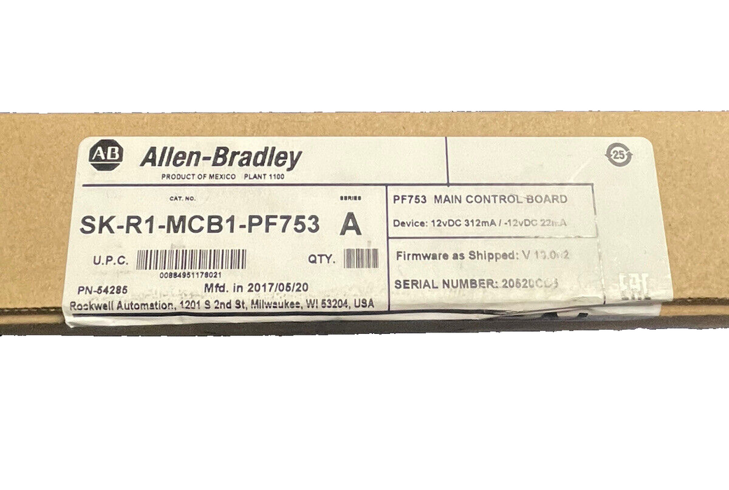 NEW SEALED 2017 ALLEN BRADLEY POWERFLEX PF753 SK-R1-MCB1-PF753 MAIN CONTROL VFD