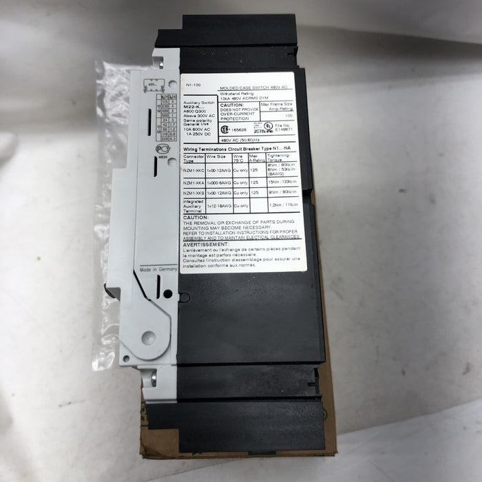 NEW MOELLER N1-100-NA 3-POLE MOLDED CASE DISCONNECT CIRCUIT BREAKER 100A EATON