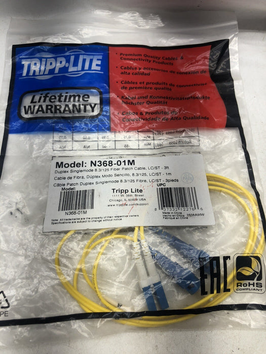 LOF OF 13 ASSORTED CABLES TRIPP LITE OWNING CORNING FIBER PATCH CABLES