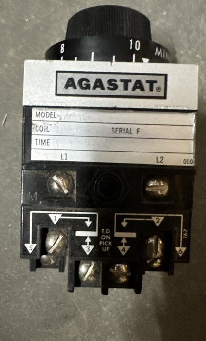 CAN'T READ PART # UNUSED AGASTAT 7012BF TIMING RELAY 1-10 MIN TIME DELAY 240 VAC